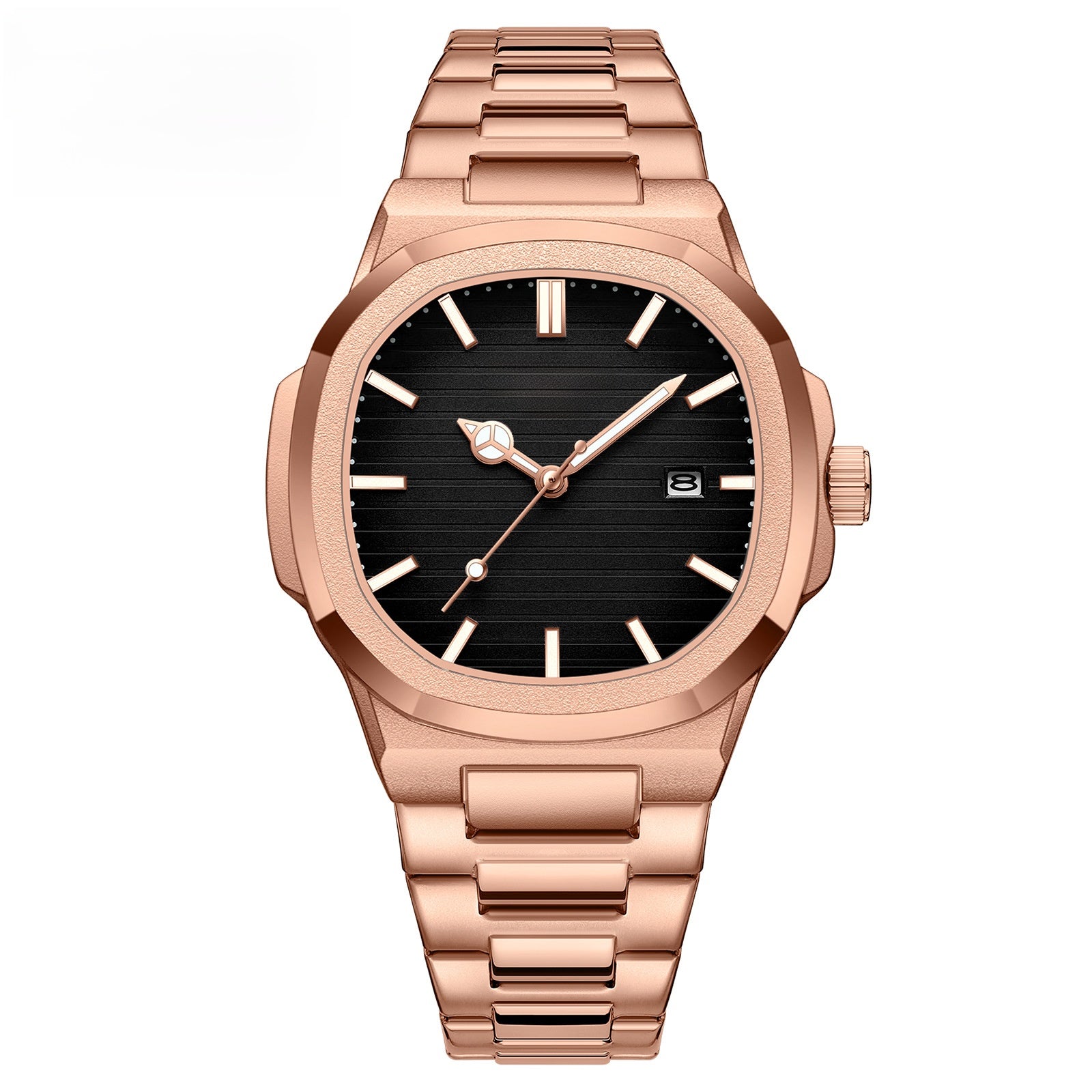 Luminous waterproof steel quartz watch