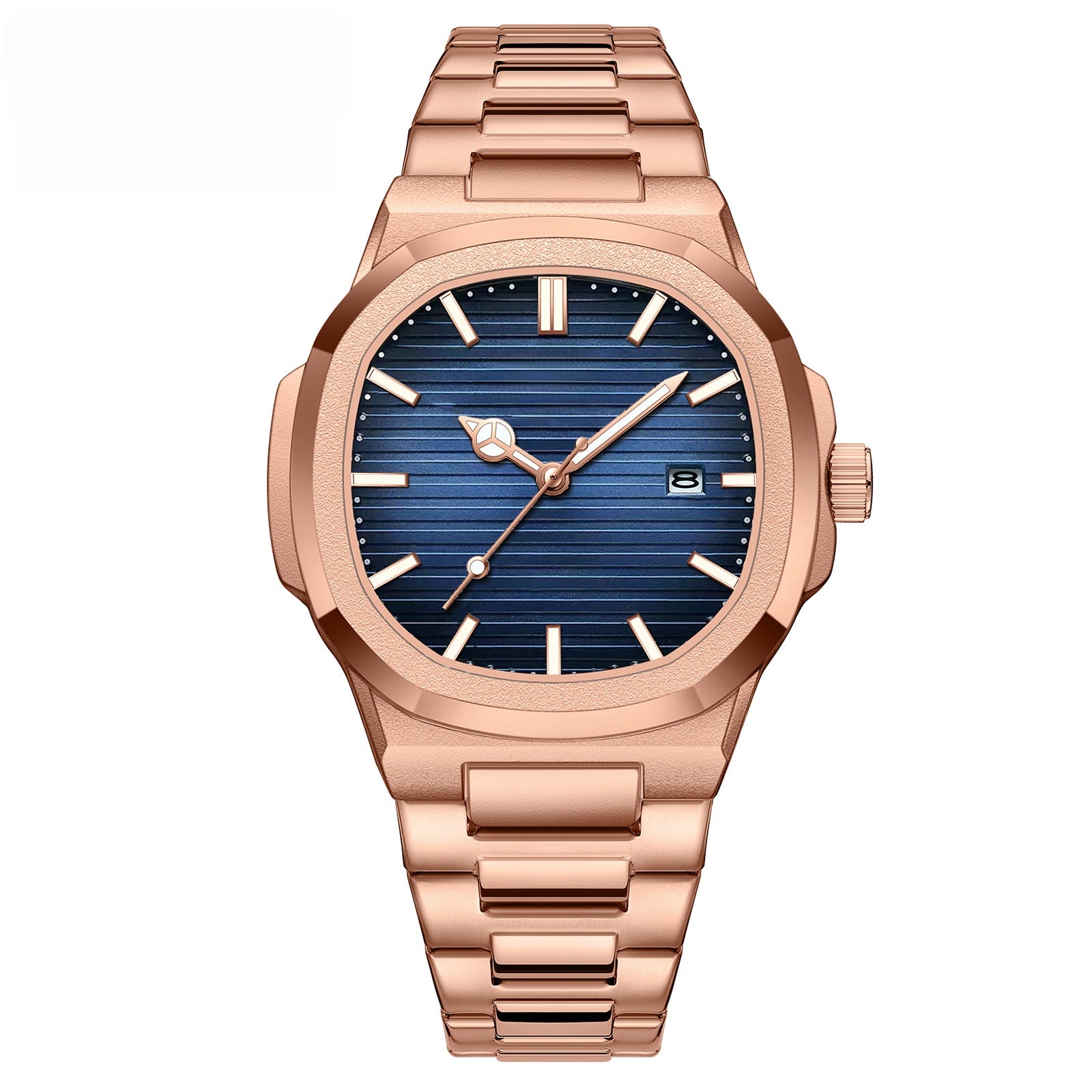 Luminous waterproof steel quartz watch