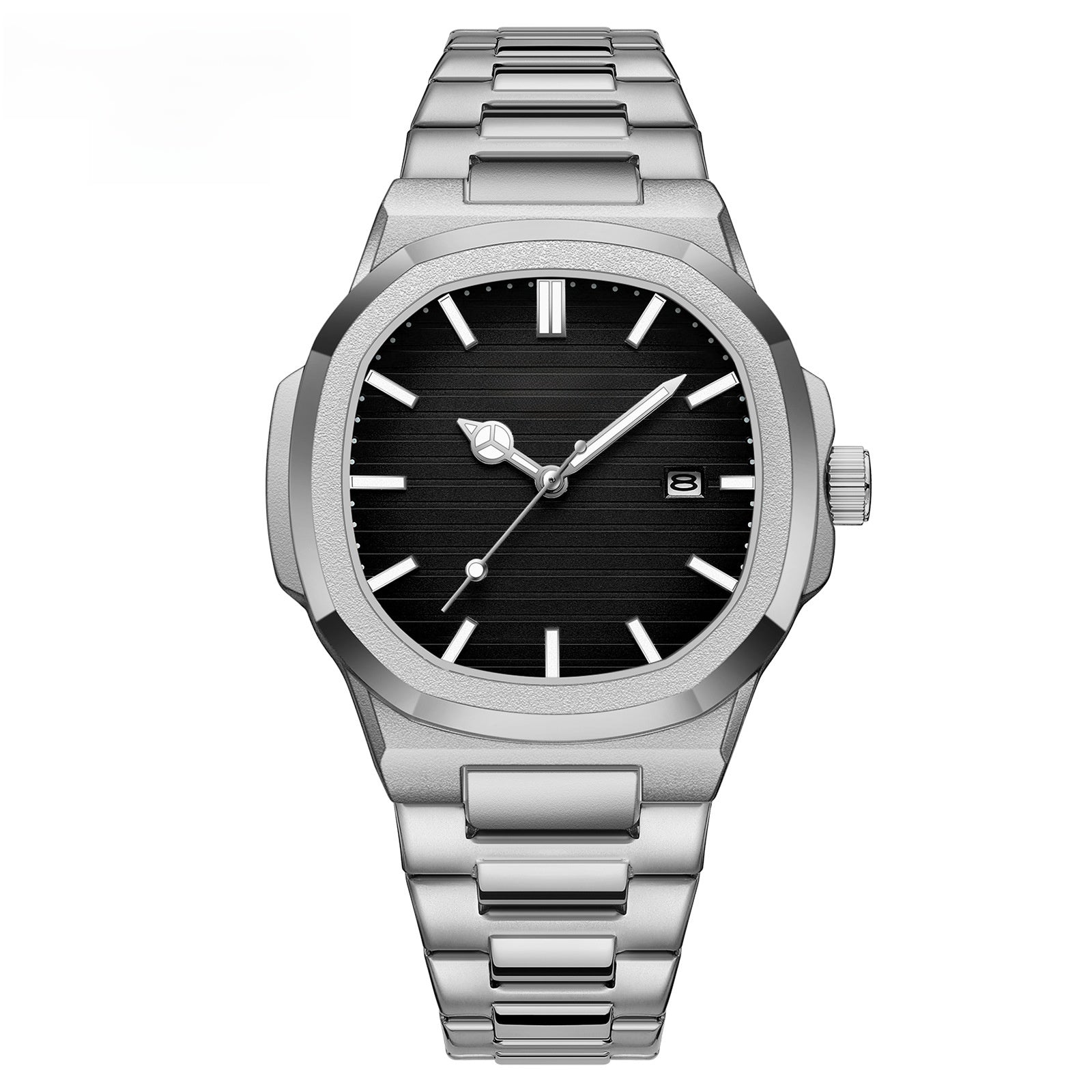 Luminous waterproof steel quartz watch