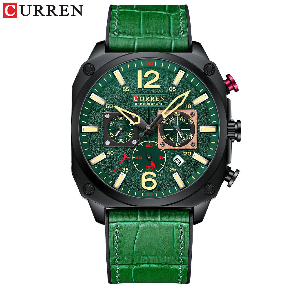Square Waterproof Quartz Watch with Calendar