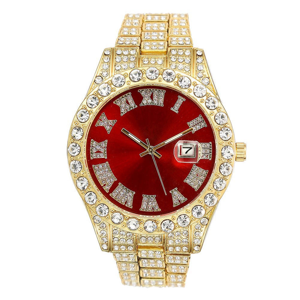 Mens Diamond Quartz Watch