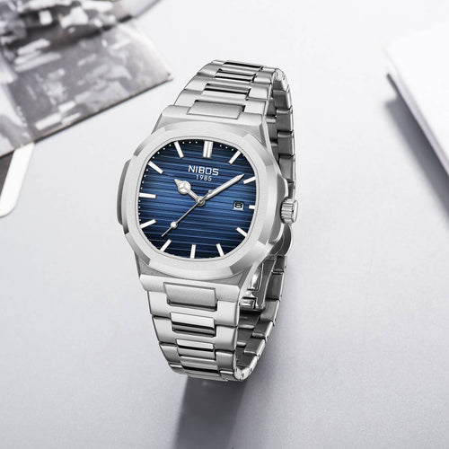 Luminous waterproof steel quartz watch