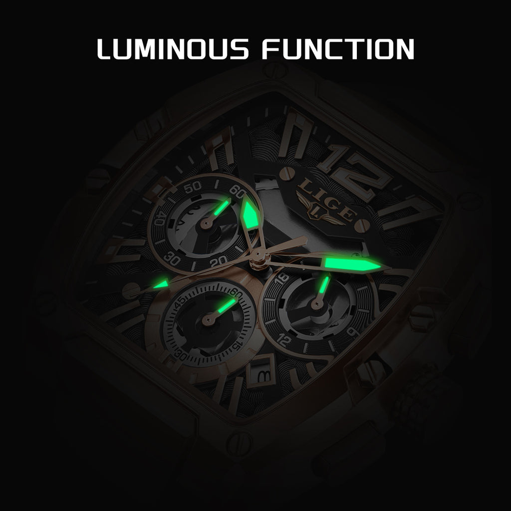 Lige Sport Watch Waterproof Luminous Calendar