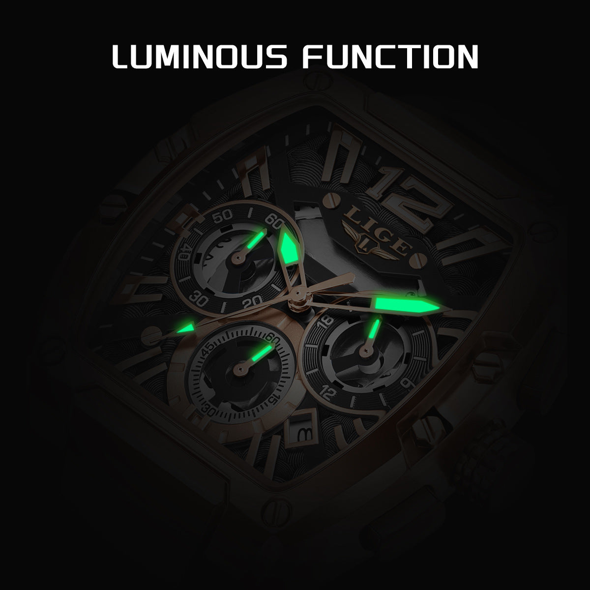 Lige Sport Watch Waterproof Luminous Calendar